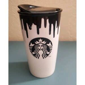 Starbucks Band of Outsiders Black Drip Ceramic Tumbler 12oz NWT